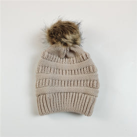Small Beige || Satin Lined Winter Hat