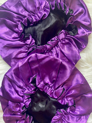 Purple/Black Satin Bonnet