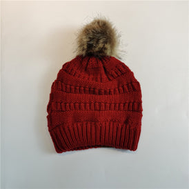 Small Dark Red || Satin Lined Winter Hat